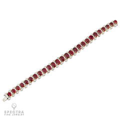 Spectra Fine Jewelry 24.71 cts. Burma Ruby & Diamond Line Bracelet