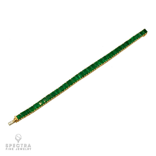 Boucheron Emerald Tennis Bracelet 18K Yellow Gold