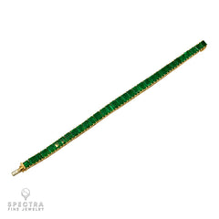 Boucheron Emerald Tennis Bracelet 18K Yellow Gold