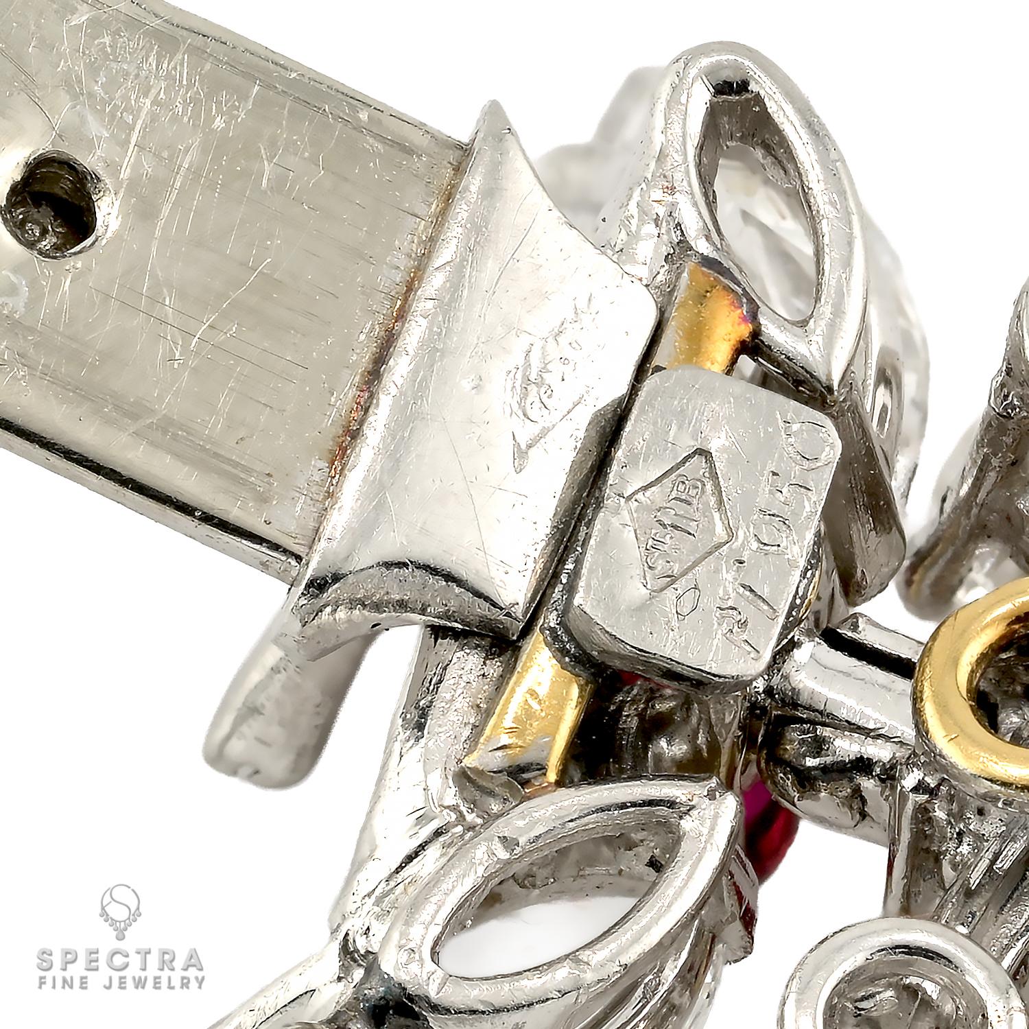 Boucheron Burma Ruby & Diamond Platinum Bracelet, c.1965