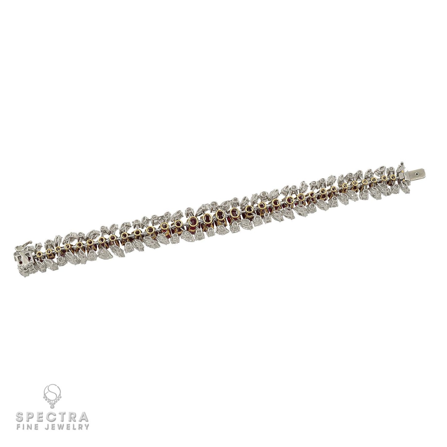 Boucheron Burma Ruby & Diamond Platinum Bracelet, c.1965