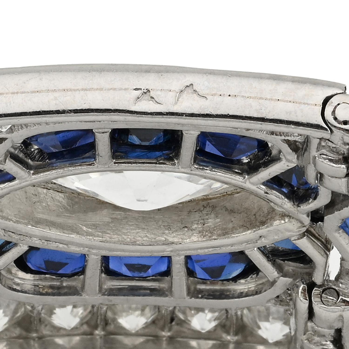 Cartier Art Deco Diamond Sapphire Platinum Bracelet Circa 1928