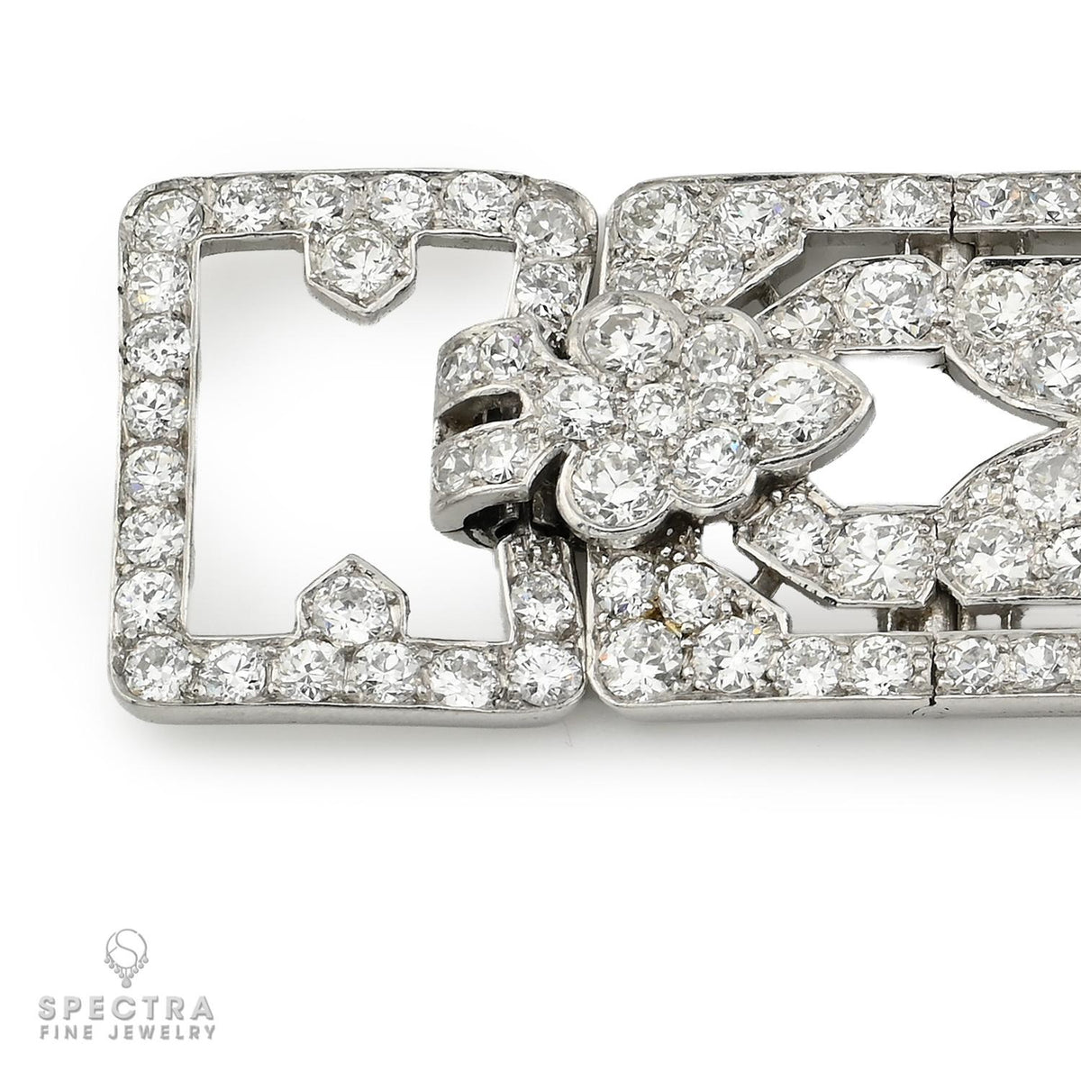 Cartier Art Deco Diamond Sapphire Platinum Bracelet Circa 1928
