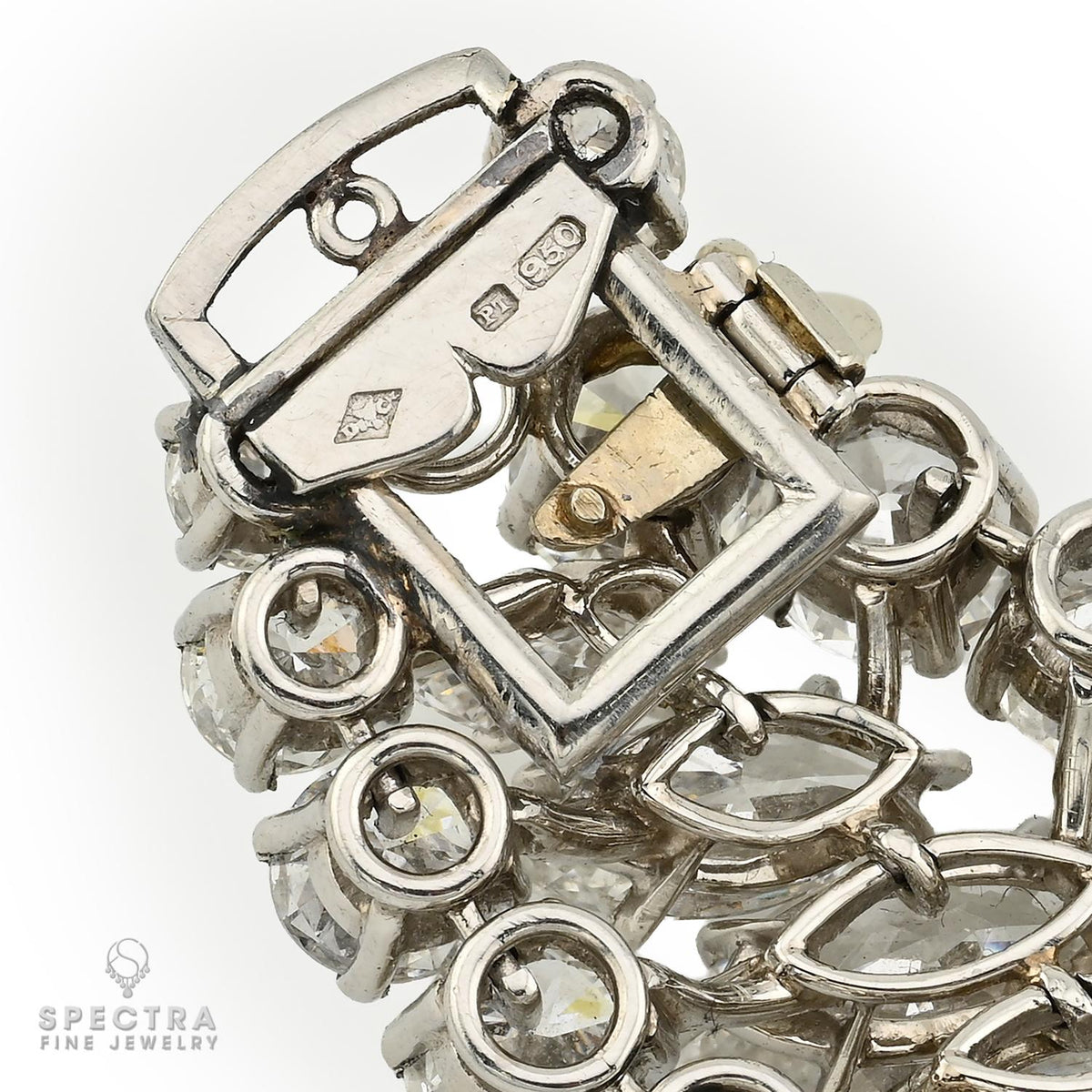 Van Cleef & Arpels 42ct Diamond Platinum Gold Bracelet 1960s