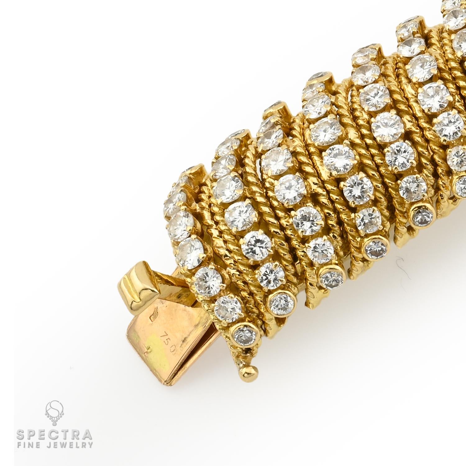 Van Cleef & Arpels Vintage 22ct Diamond Ropetwist Bracelet
