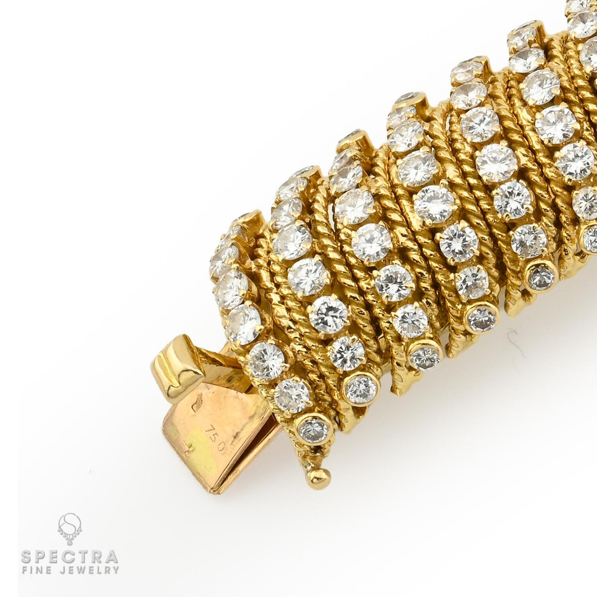 Van Cleef & Arpels Vintage 22ct Diamond Ropetwist Bracelet