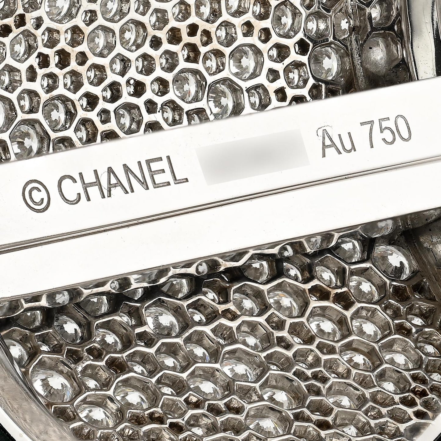 Chanel 2.01ct Princess Cut Diamond & Onyx Bangle in 18K White Gold
