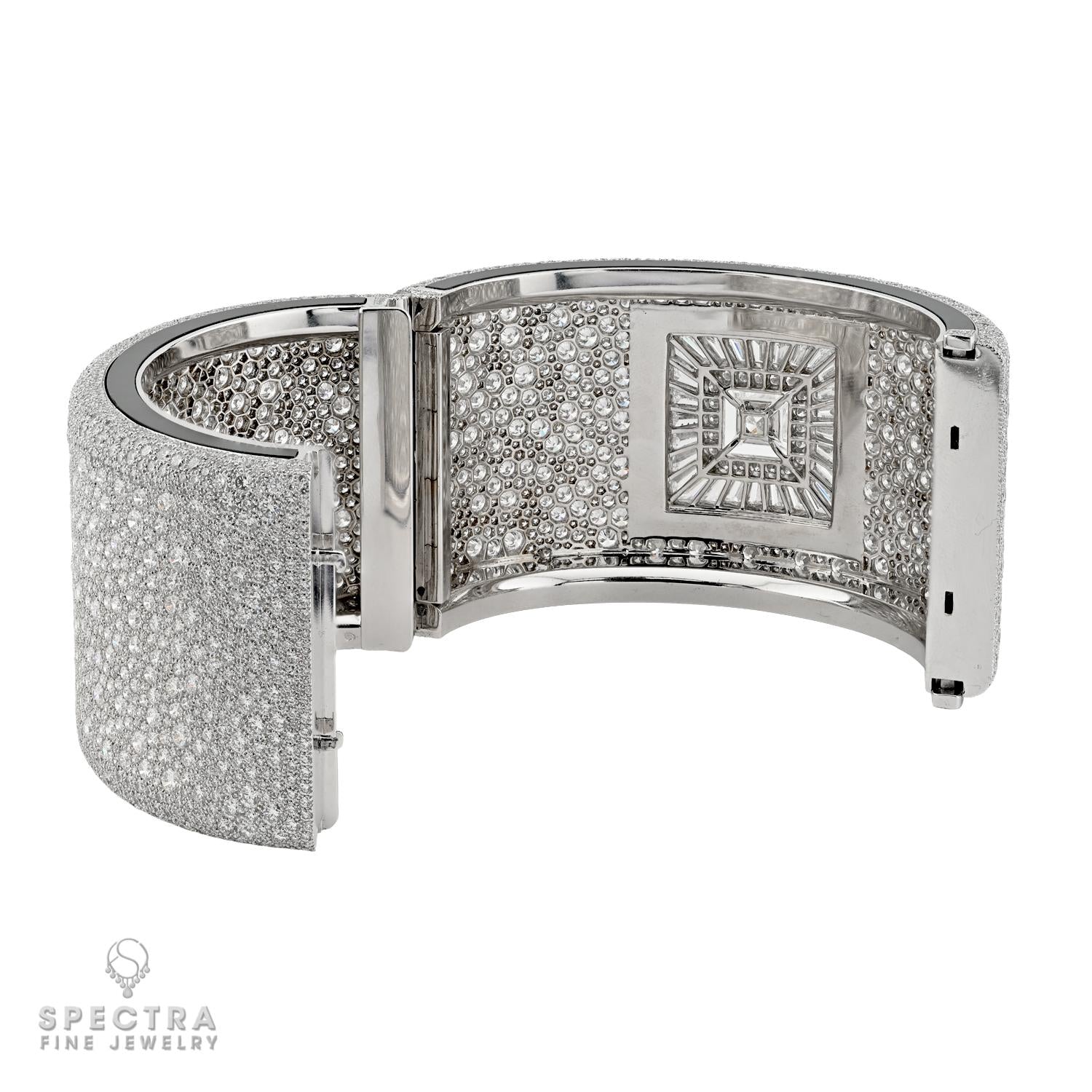 Chanel 2.01ct Princess Cut Diamond & Onyx Bangle in 18K White Gold