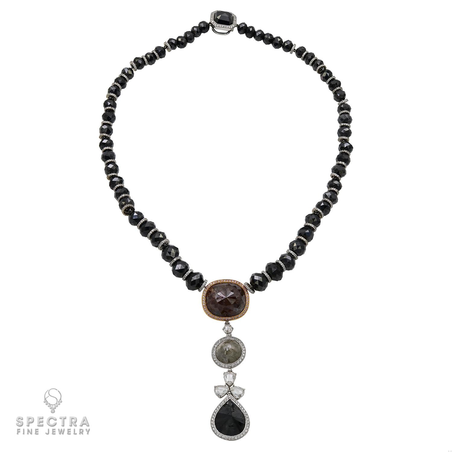 Spectra Fine Jewelry 160.5 cts. Black and Gray Diamond Pendant Necklace