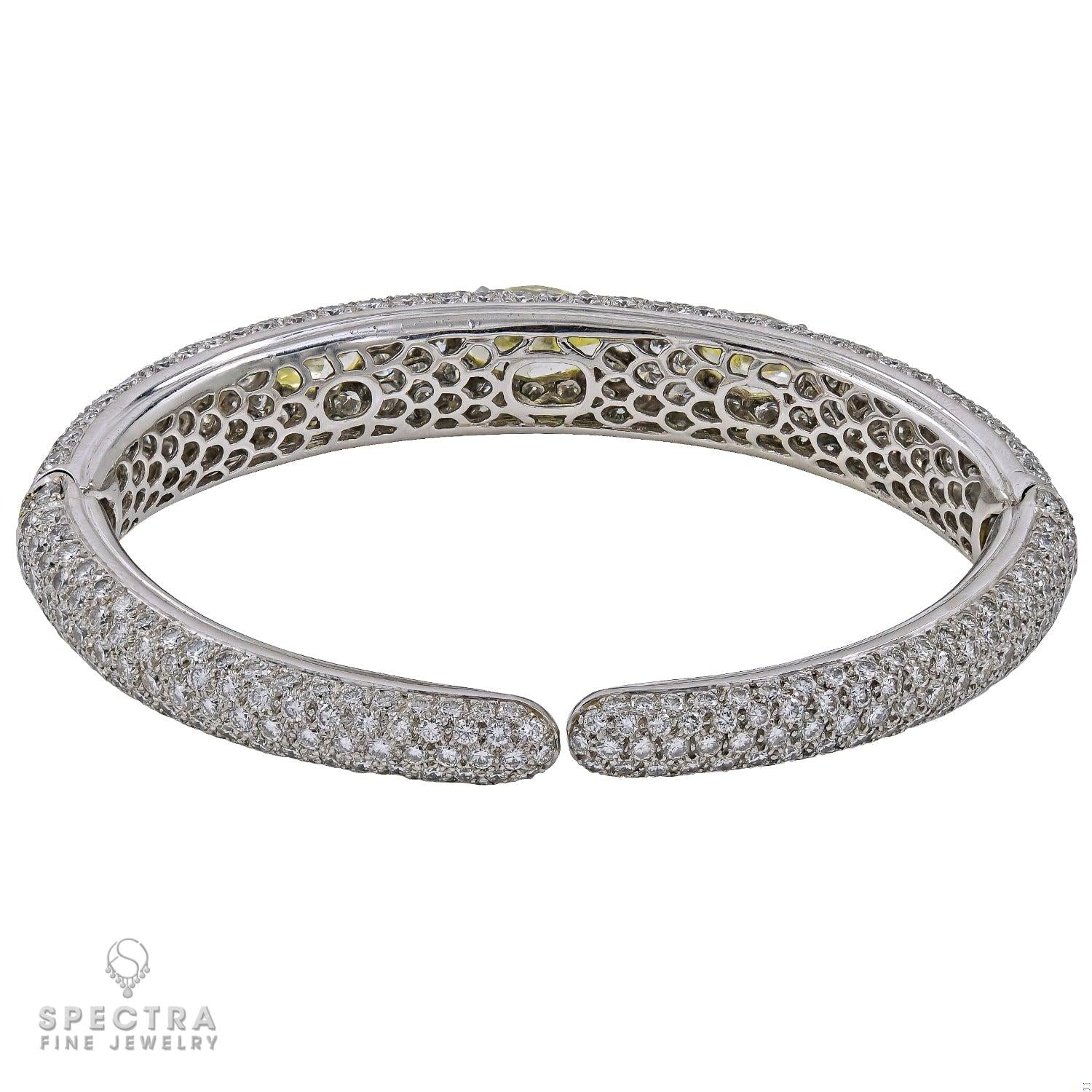 Bulgari Yellow Diamond Pavé Bombe Cuff in 18K Yellow Gold – Signed Fine Jewelry