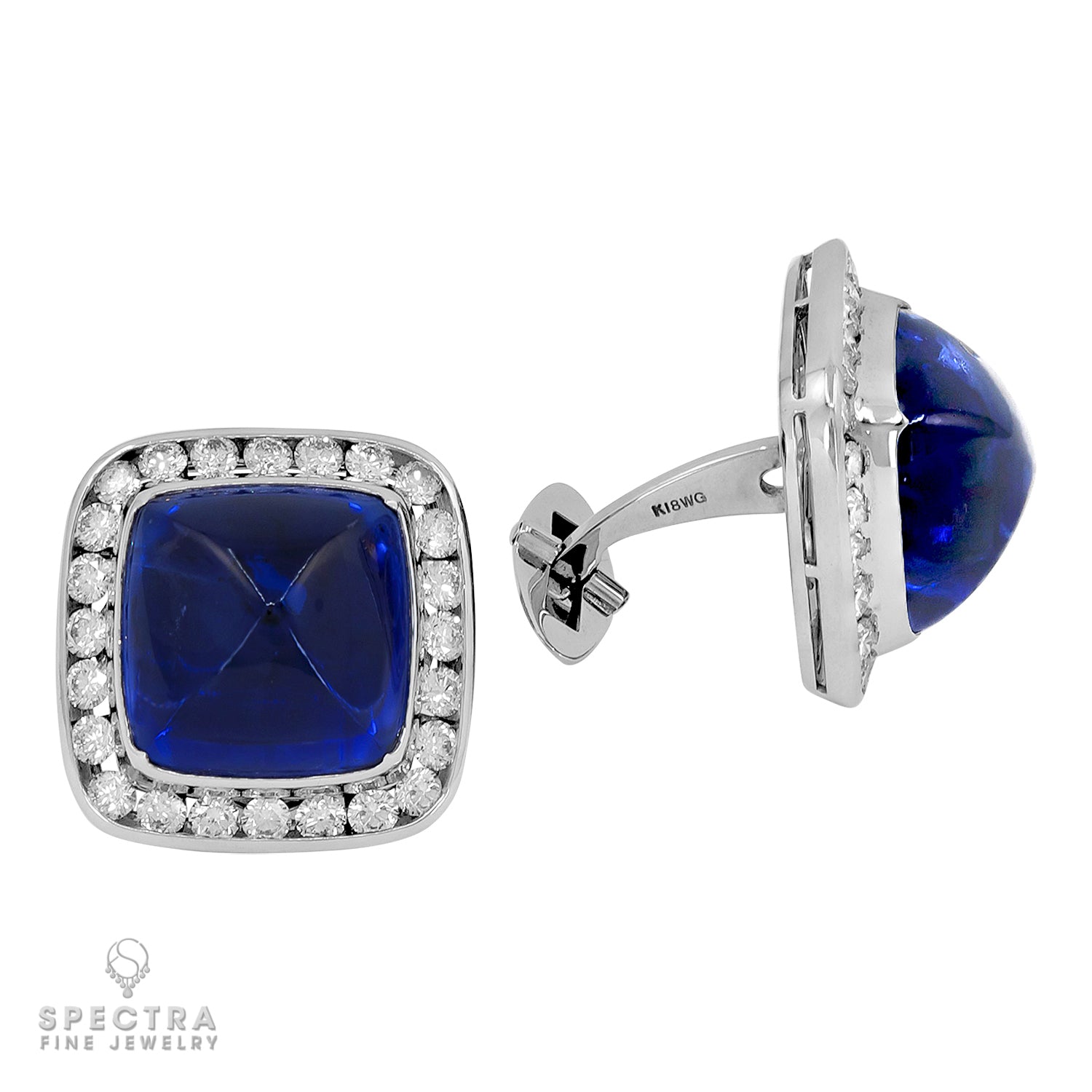 Spectra Fine Jewelry Sri Lanka Sapphire Diamond Cufflinks - view 2