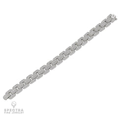 Cartier 15.30 ct Diamond Pavé Link Bracelet in 18K White Gold – Signed Contemporary Jewelry