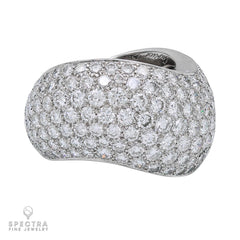Signed Cartier Diamond Demi Bombe Ring