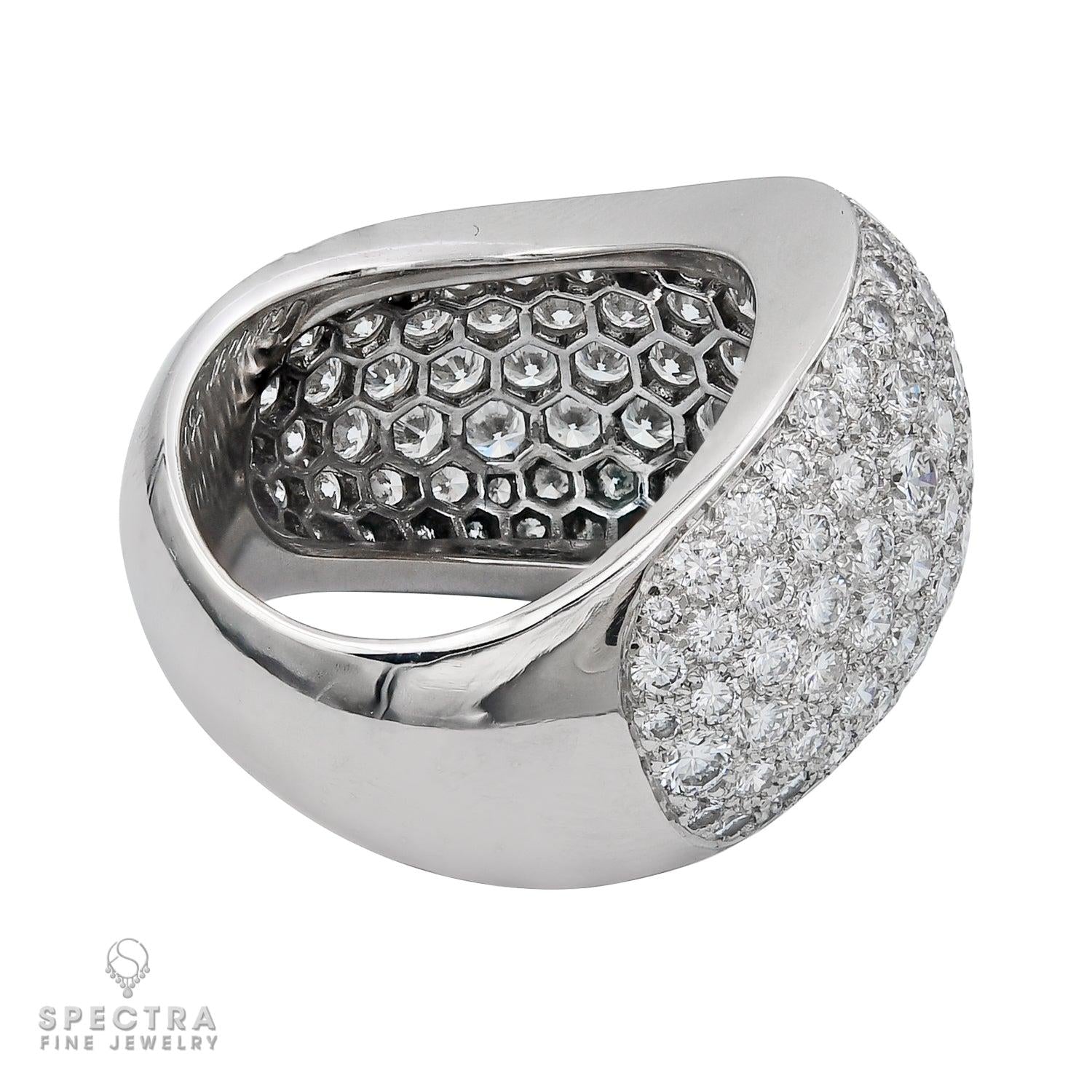 Signed Cartier Diamond Demi Bombe Ring