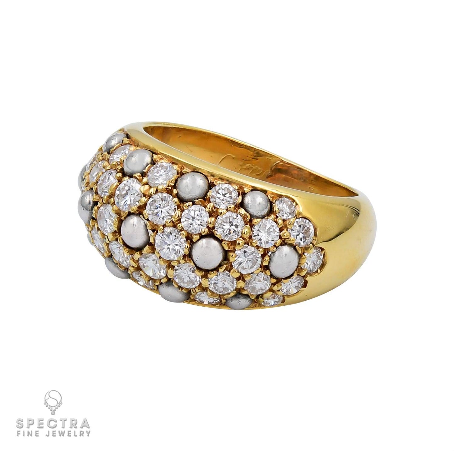 Cartier Diamond and Pearl Ring in 18k Yellow Gold