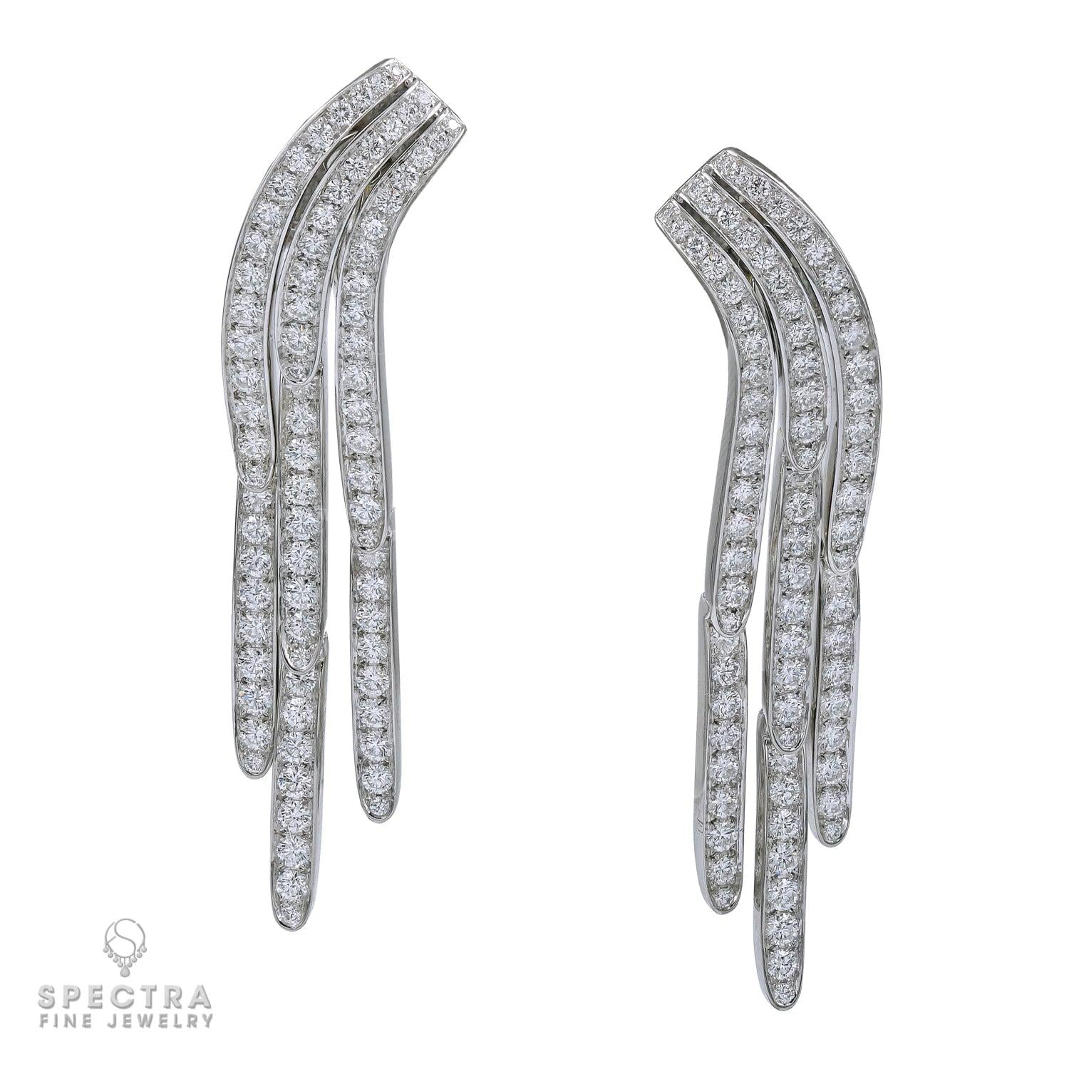 Cartier Diamond Pave Waterfall Drop Earrings
