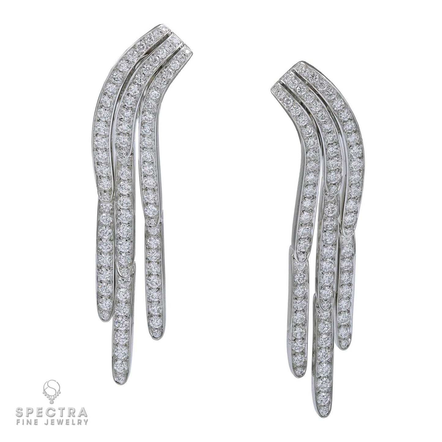 Cartier Diamond Pave Waterfall Drop Earrings