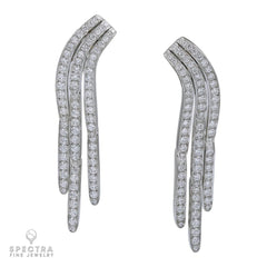Cartier Diamond Pave Waterfall Drop Earrings