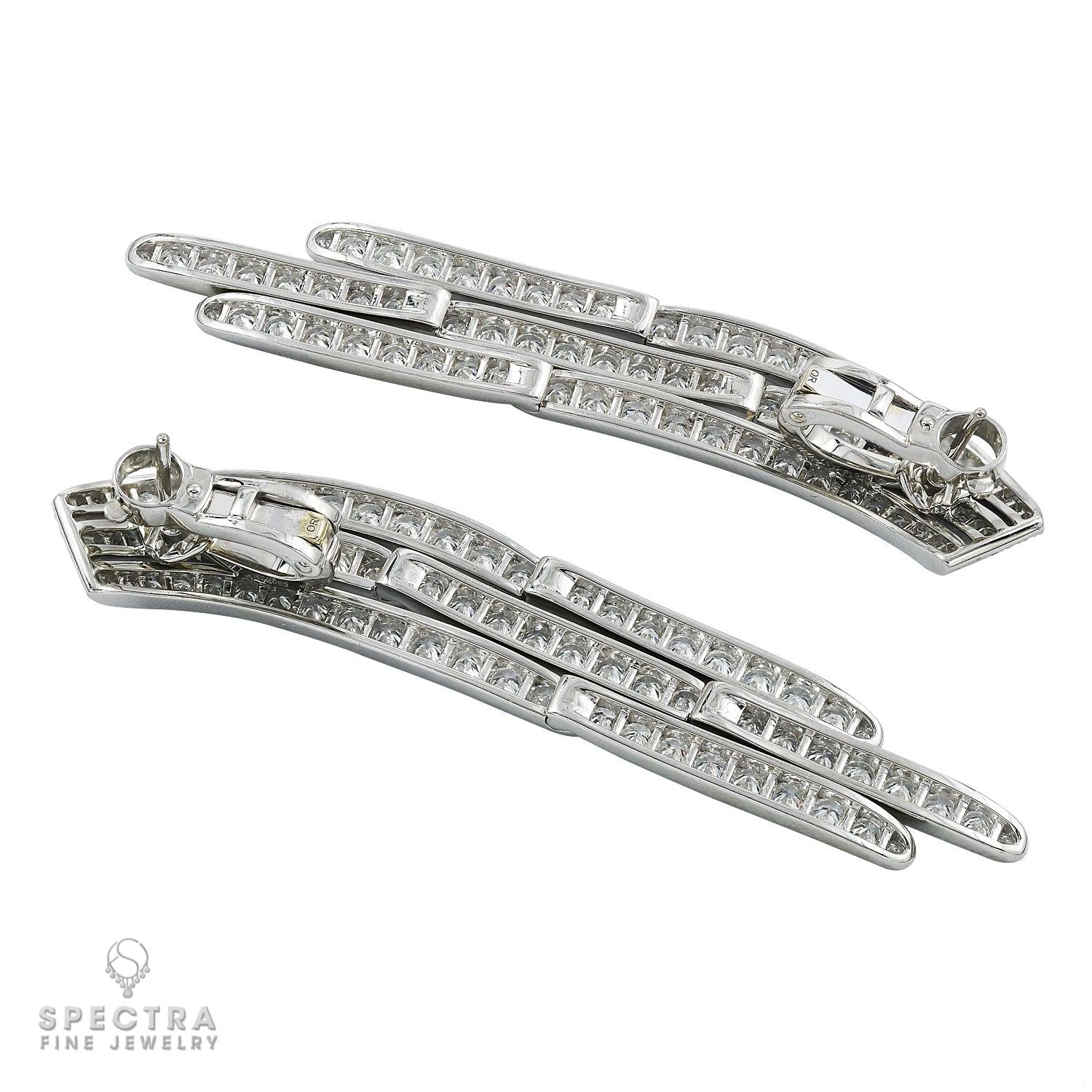 Cartier Diamond Pave Waterfall Drop Earrings