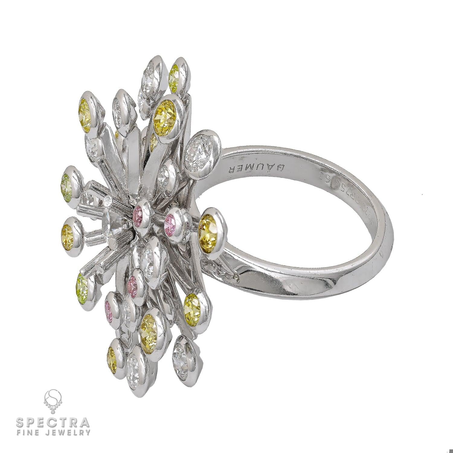 Chanel 18K White Gold Contemporary Swing Diamond Ring