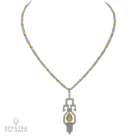 Contemporary Diamond Lavalier Necklace