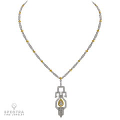 Contemporary Diamond Lavalier Necklace