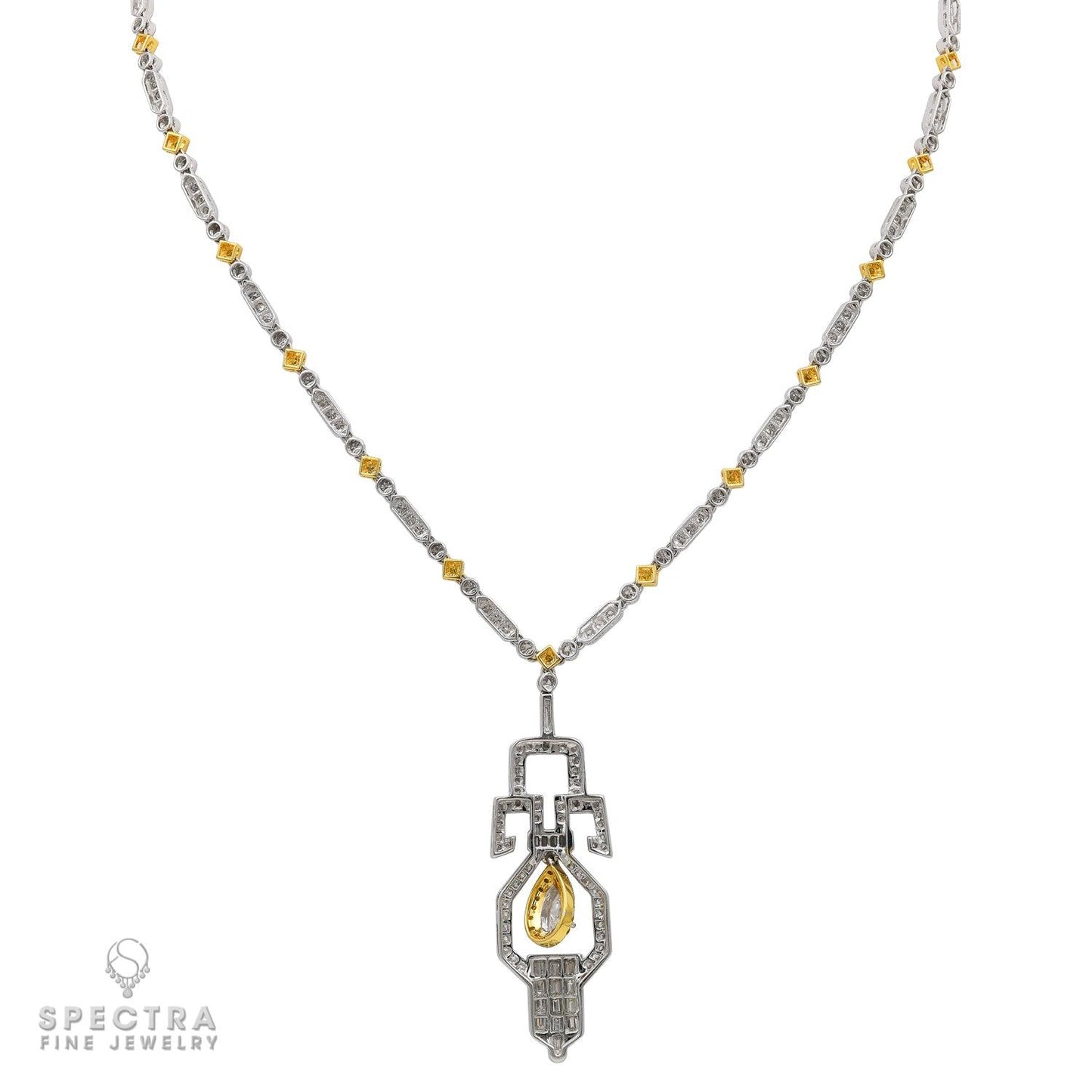 Contemporary  Diamond Lavalier Necklace