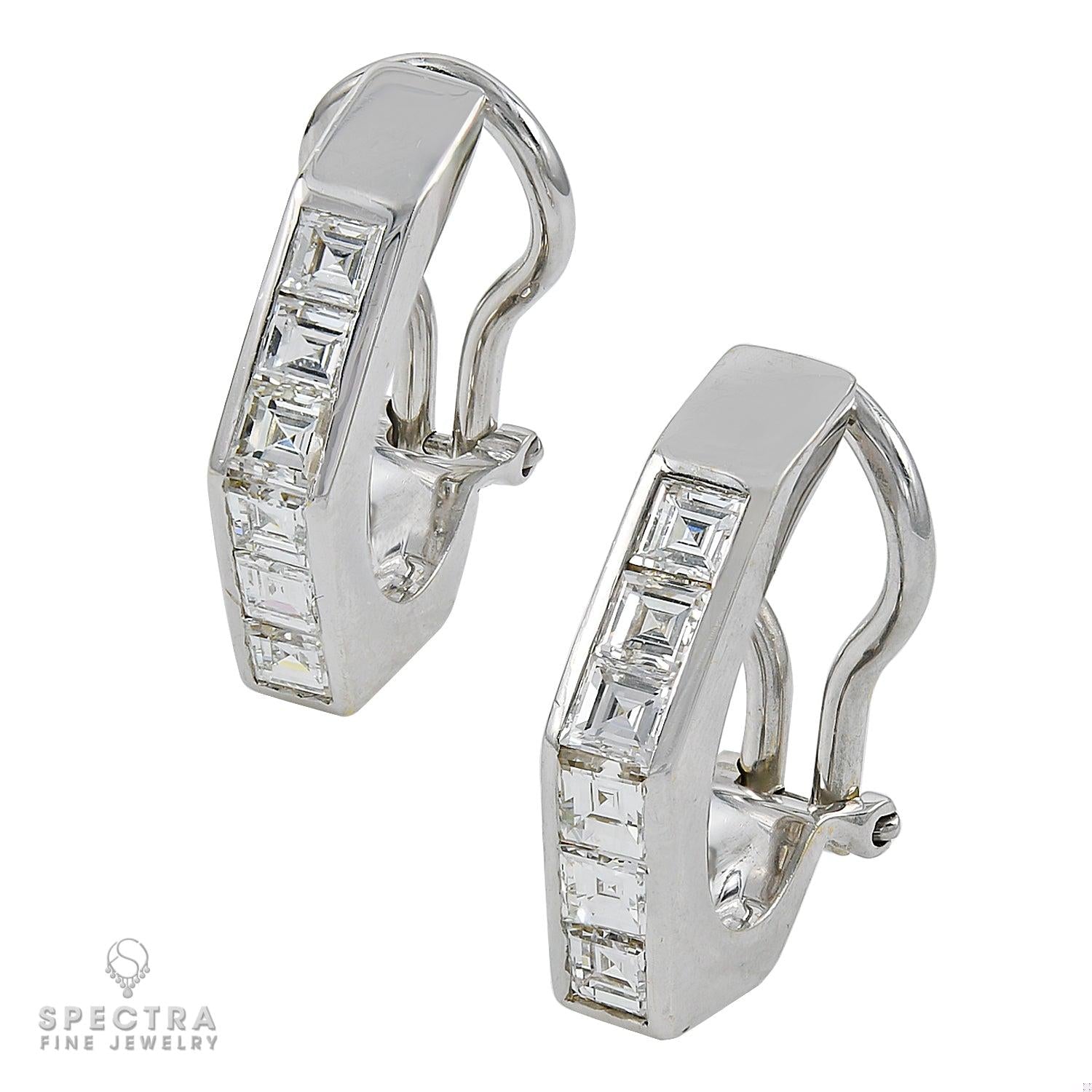 Contemporary Carat Diamond Huggie Half Hoop Earrings