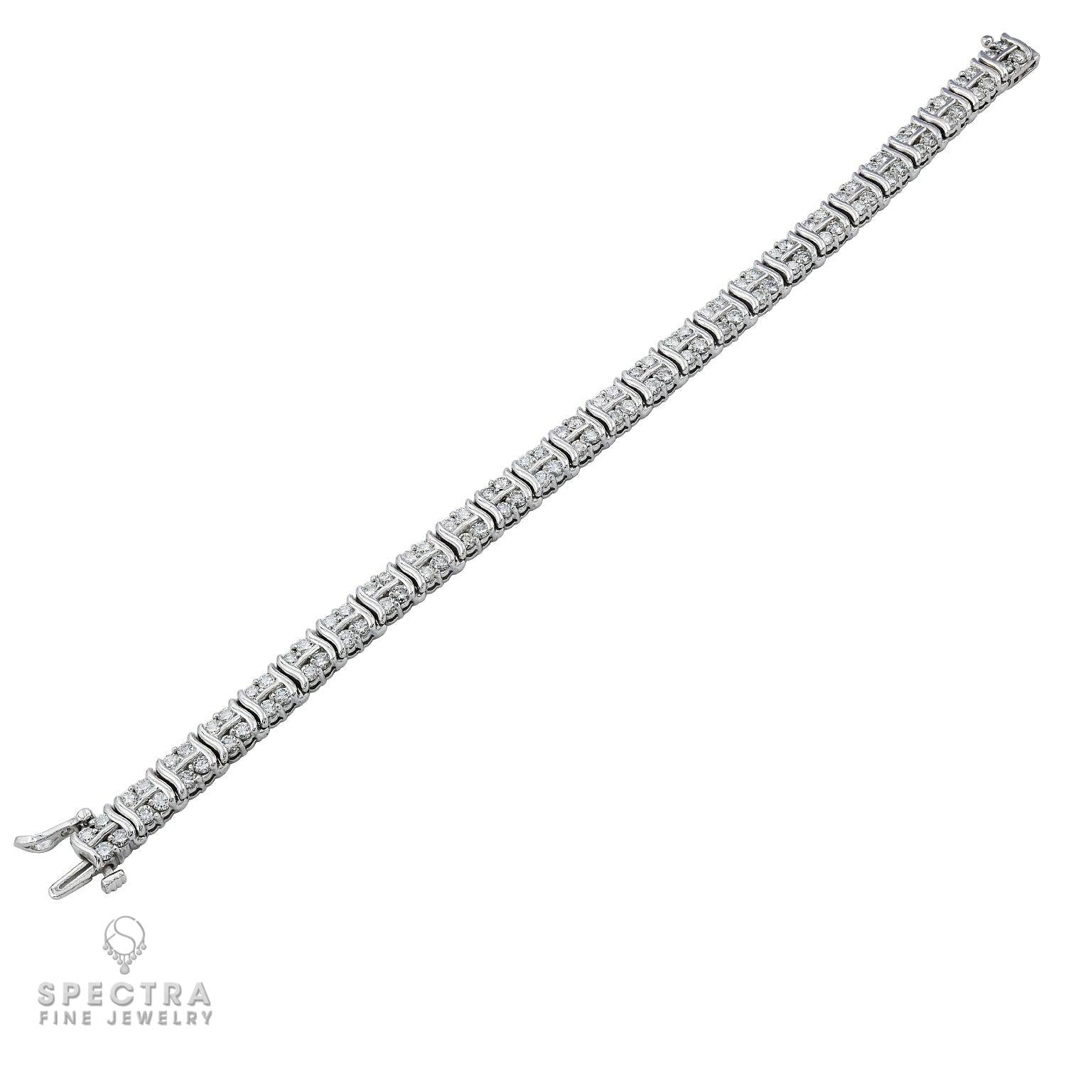 5.20 ct Diamond Line Tennis Bracelet in 14K White Gold – Contemporary Fine Jewelry