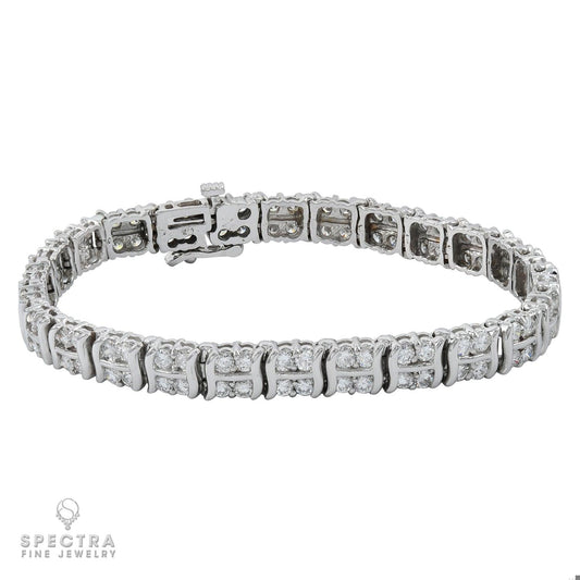 5.20 ct Diamond Line Tennis Bracelet in 14K White Gold – Contemporary Fine Jewelry