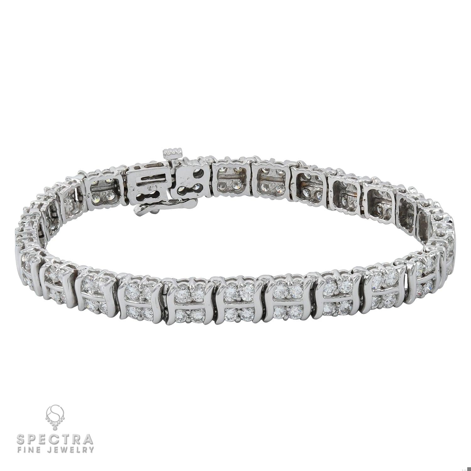 5.20 ct Diamond Line Tennis Bracelet in 14K White Gold – Contemporary Fine Jewelry