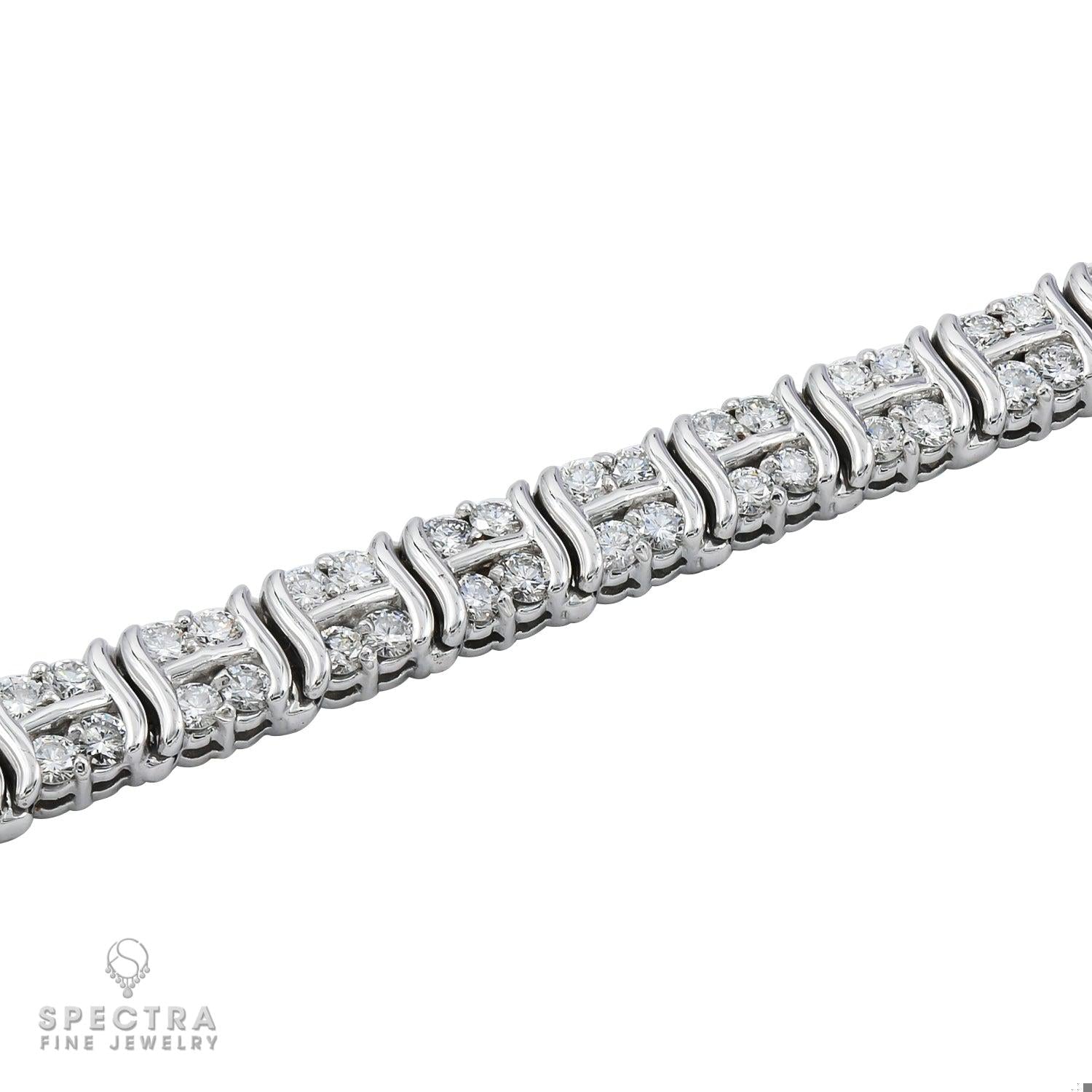 5.20 ct Diamond Line Tennis Bracelet in 14K White Gold – Contemporary Fine Jewelry