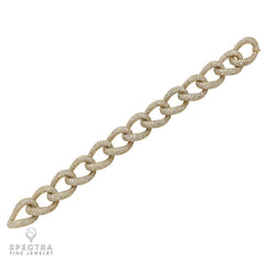 Diamond Pavé Cuban Link Bracelet in 18K Yellow Gold – Contemporary Fine Jewelry
