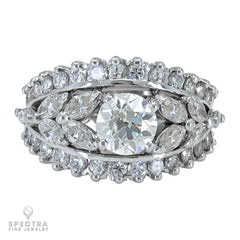 Contemporary Edwardian Revival Diamond Engagement Cocktail Ring