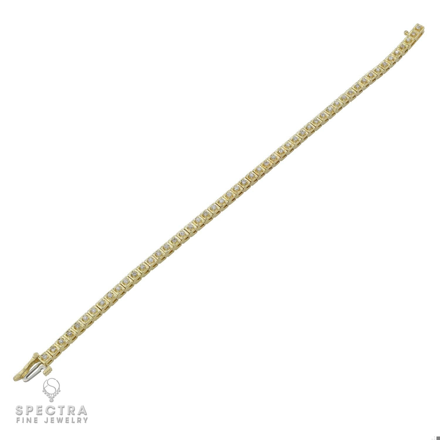 1.56 ct Diamond Tennis Bracelet in 14K Yellow Gold – Contemporary Fine Jewelry