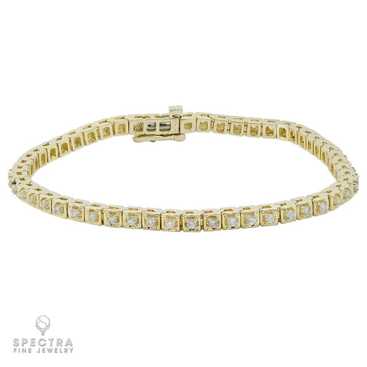 1.56 ct Diamond Tennis Bracelet in 14K Yellow Gold – Contemporary Fine Jewelry