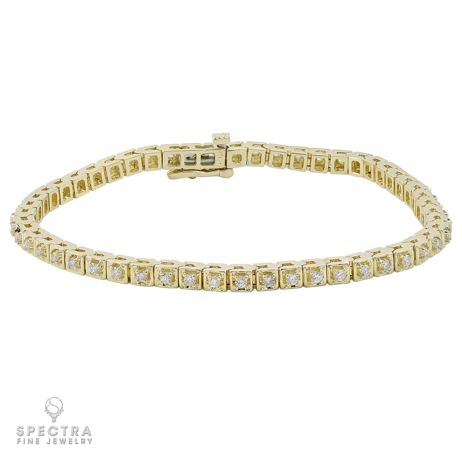 1.56 ct Diamond Tennis Bracelet in 14K Yellow Gold – Contemporary Fine Jewelry