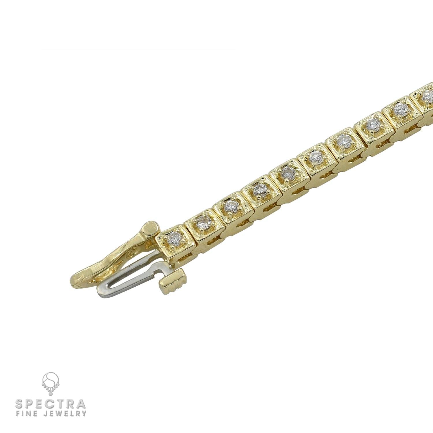 1.56 ct Diamond Tennis Bracelet in 14K Yellow Gold – Contemporary Fine Jewelry