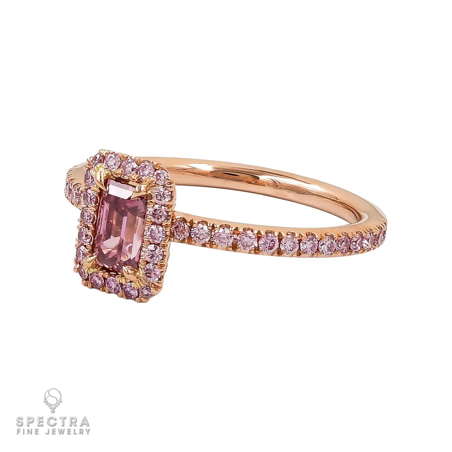 De Beers 0.44-Carat Fancy Vivid Pink Pave Diamond Ring