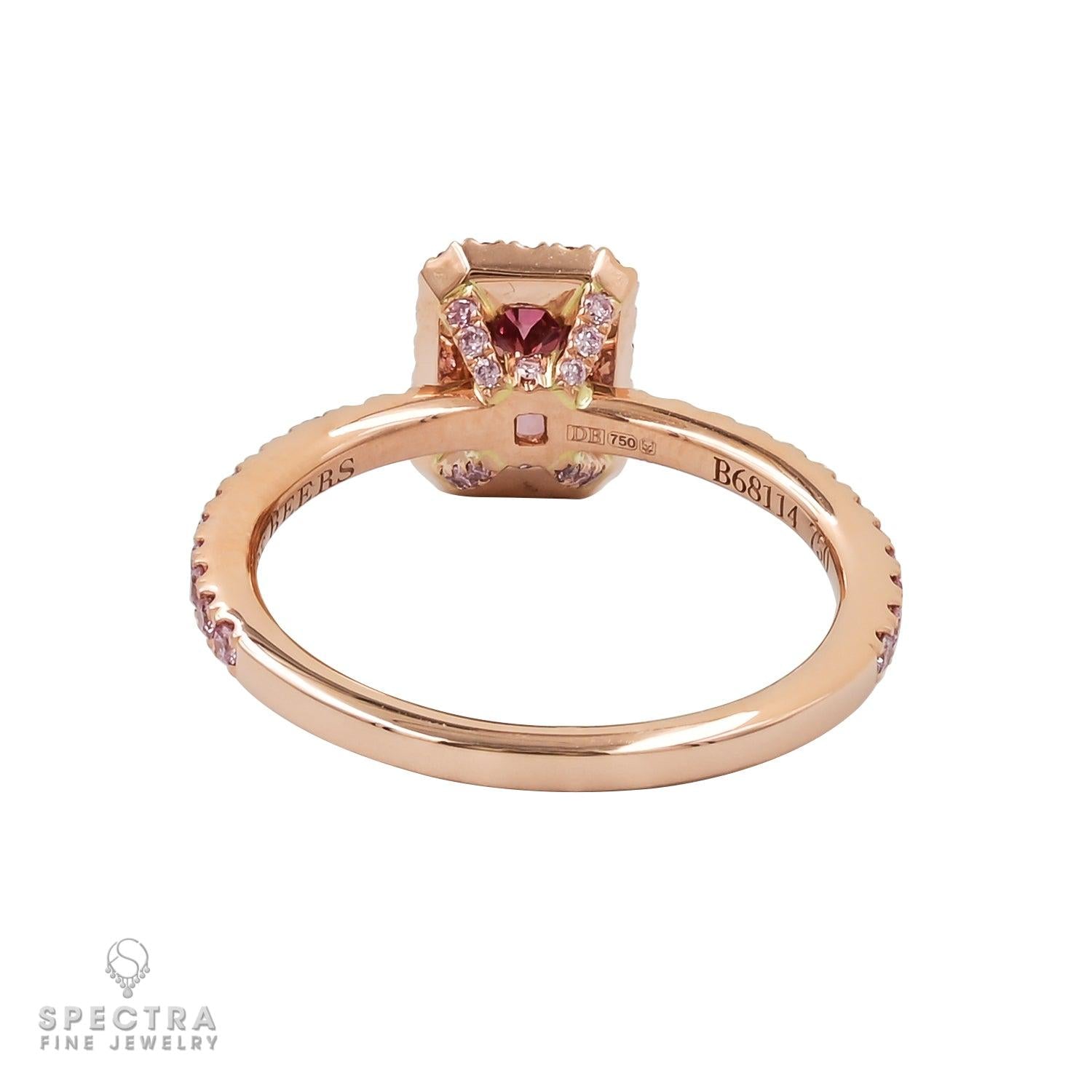 De Beers 0.44-Carat Fancy Vivid Pink Pave Diamond Ring
