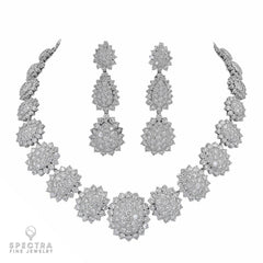 Demi Parure Suite with Diamond Pave Honeycomb Design