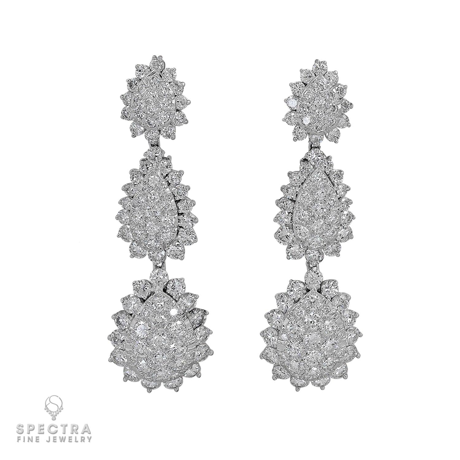 Demi Parure Suite with Diamond Pave Honeycomb Design