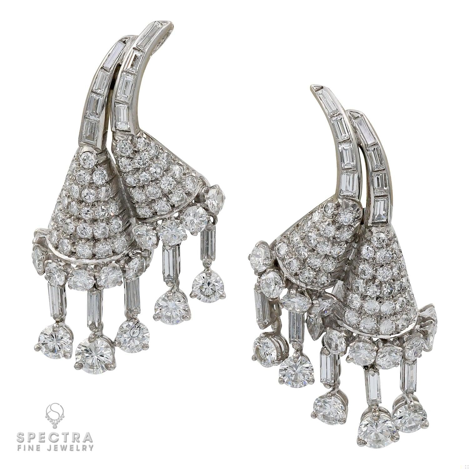 Drayson London Contemporary Diamond Floral Drop Earrings