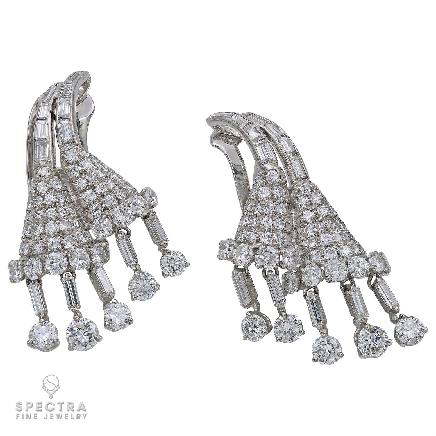 Drayson London Contemporary Diamond Floral Drop Earrings