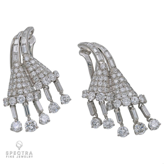 Drayson London Contemporary Diamond Floral Drop Earrings, 10.80 ct.