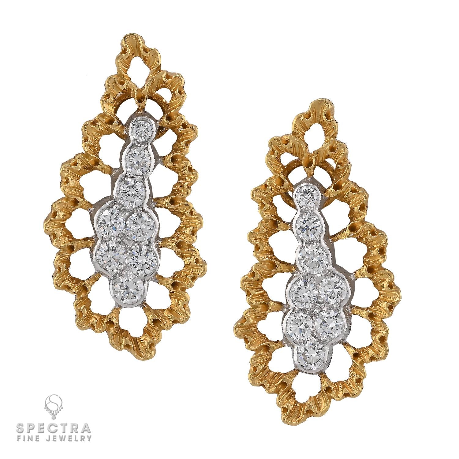 Buccellati 18k Gold Diamond Clip-On Earrings, 2.0 cts.