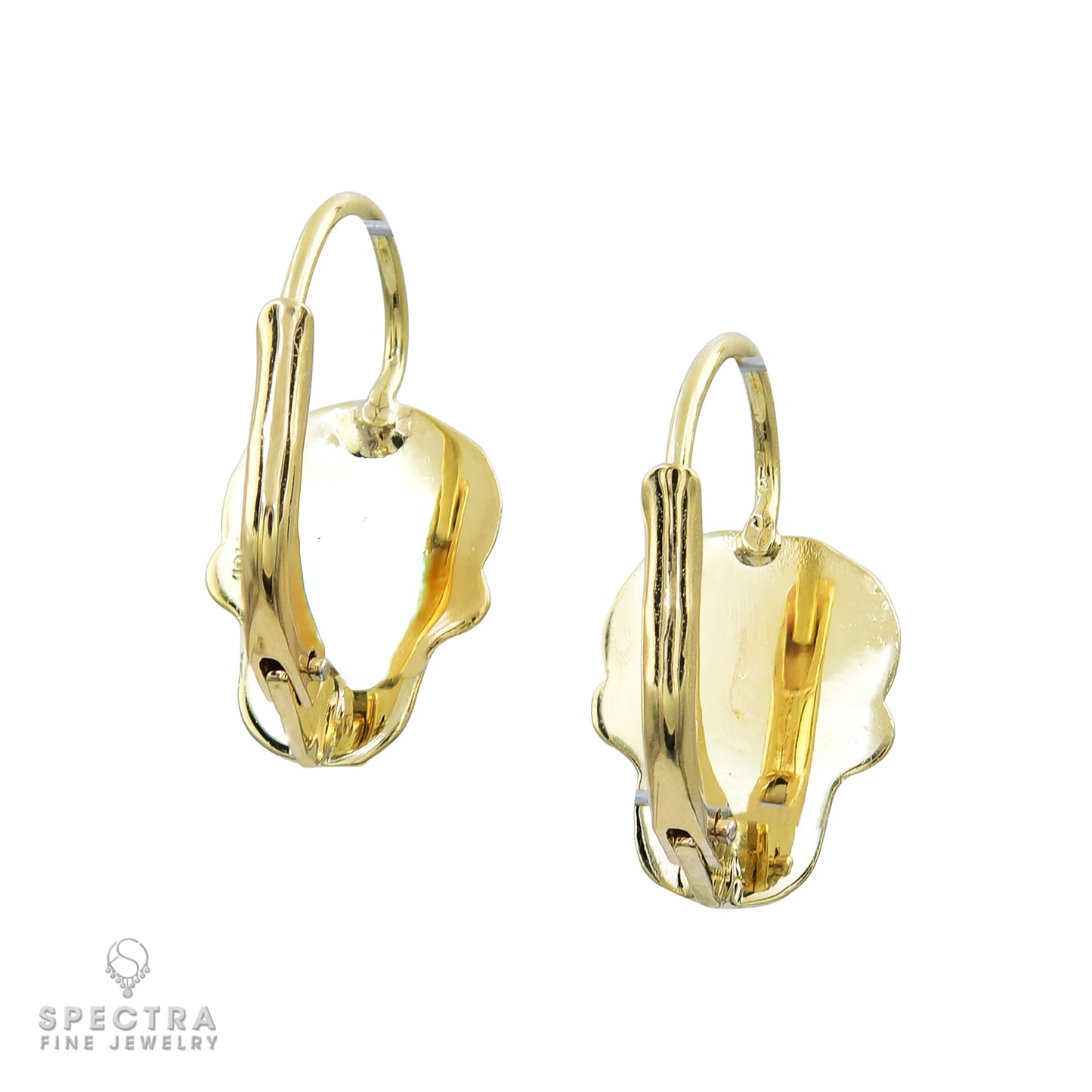 18k Gold Diamond Skull Earrings - view 3