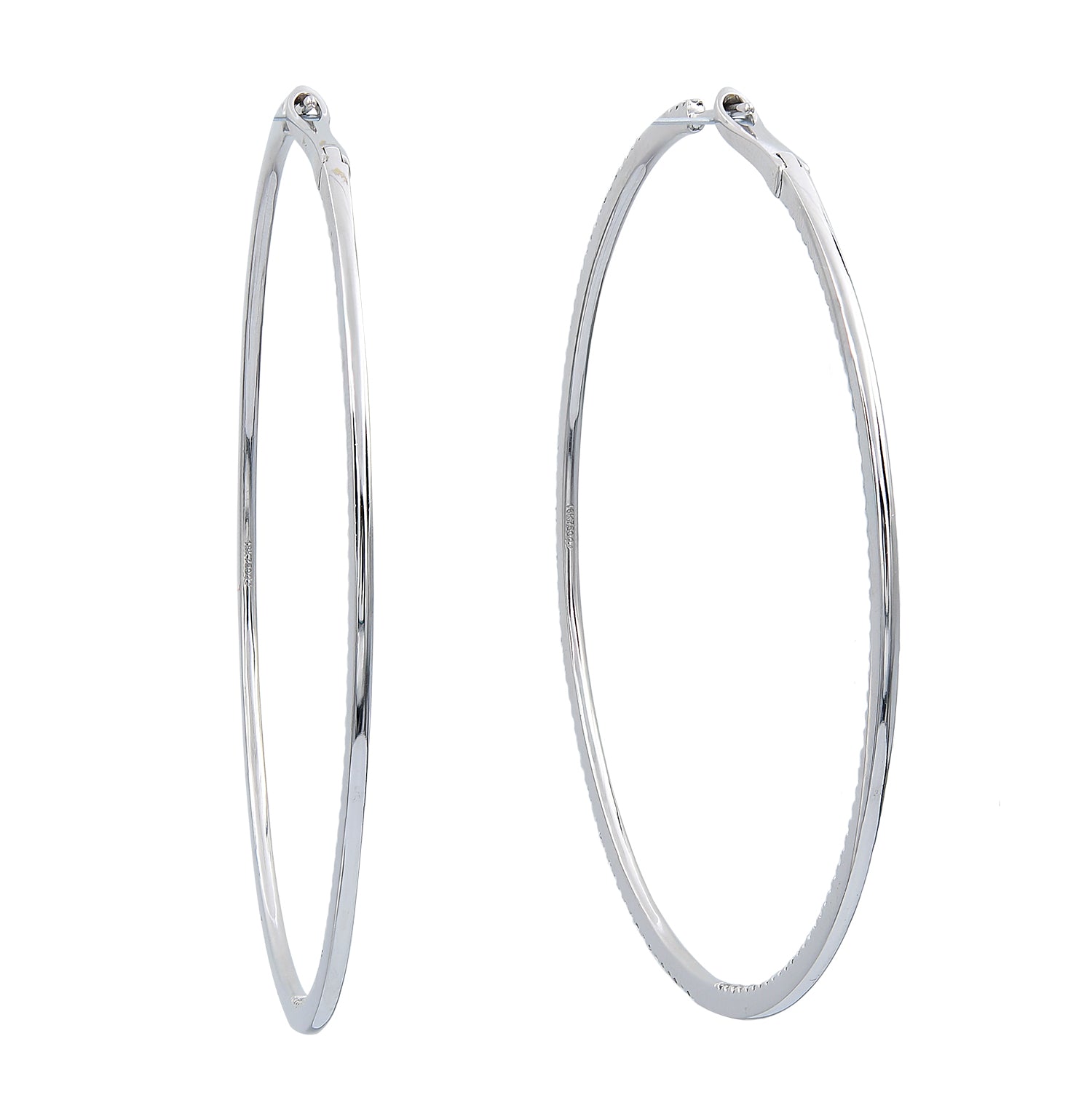 Contemporary Diamond Inside-Out Classic Hoop Earrings - view 2