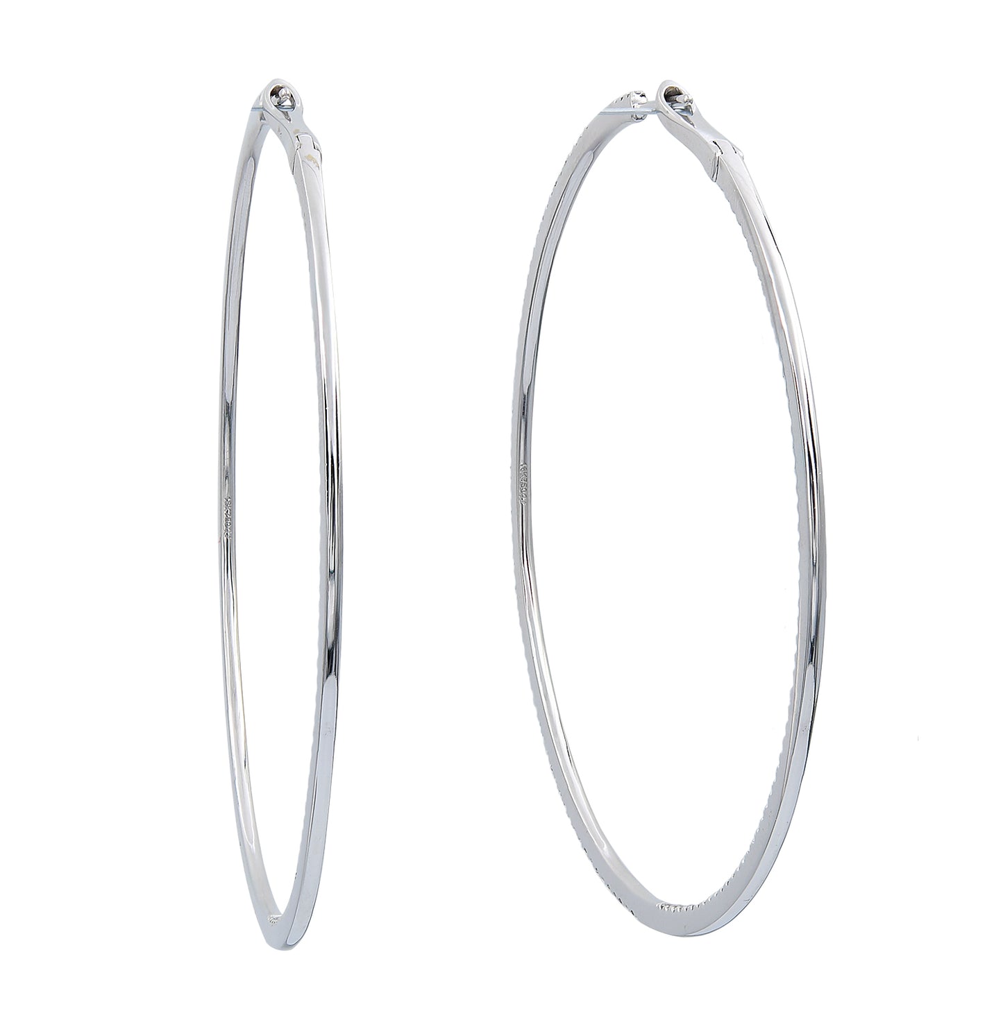 Contemporary Diamond Inside-Out Classic Hoop Earrings - view 2