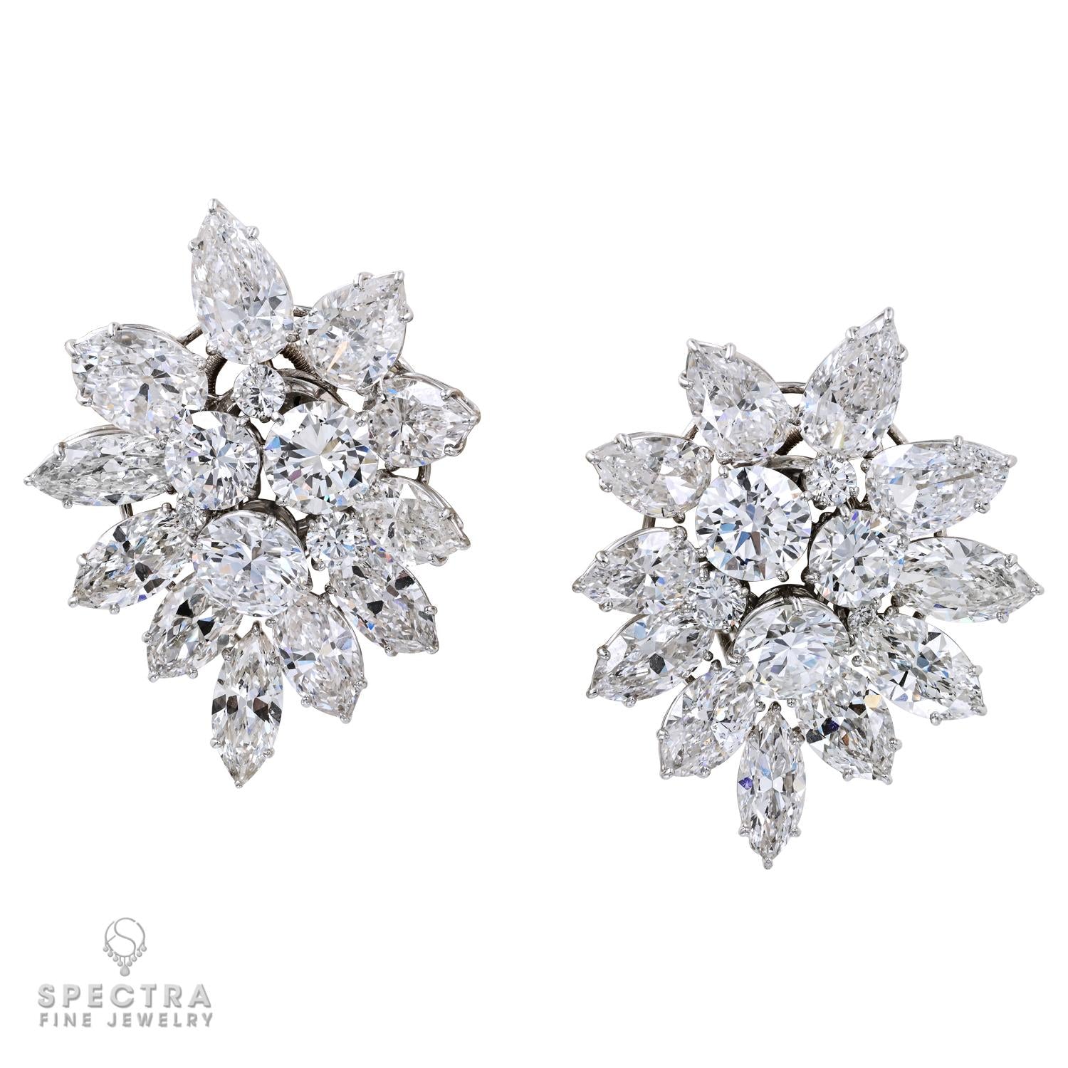 Harry Winston Jacques Timey 47.0 cts. Diamond Cluster Earrings